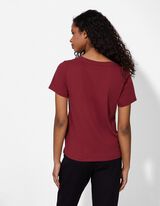 Tričko - Ozdobn&eacute; kam&iacute;nky - tmave cerven&aacute;