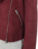 Damen Biker-Jacke in Velourslederoptik