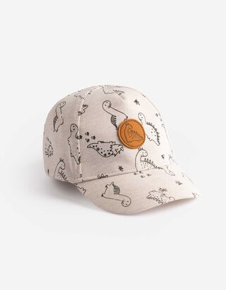 Baseball sapka - Elsz&oacute;rt nyomott minta - b&eacute;zs