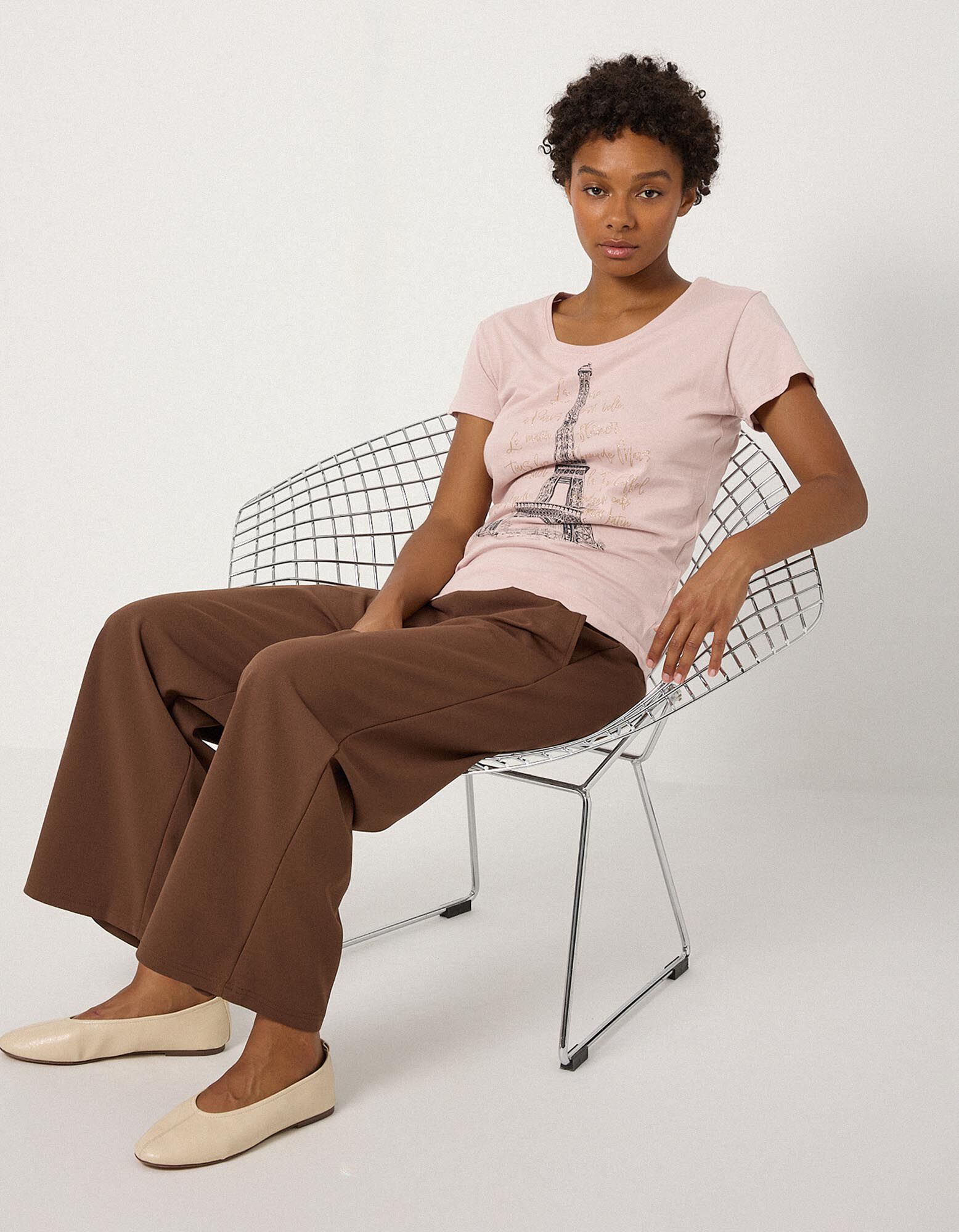 T-Shirt - Glitzerprint - Rosa