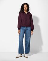 Jachetă sport - Glugă cu șnur - Mov inchis