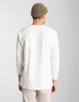 koszulka z długim rękawem - naszywka z logo - bialy