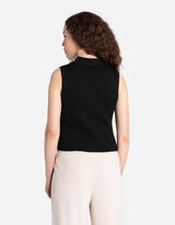 Top tricotat - Amestec viscoză - Negru