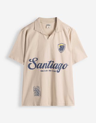 Poloshirt - Frontprint - beige