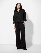 Bluse - einfarbig - schwarz