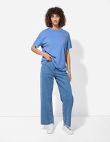 T-Shirt - Rückenprint - hellblau