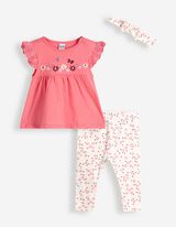 Souprava tričko s dlouh&yacute;m ruk&aacute;vem a leg&iacute;ny - V&yacute;&scaron;ivka - pink