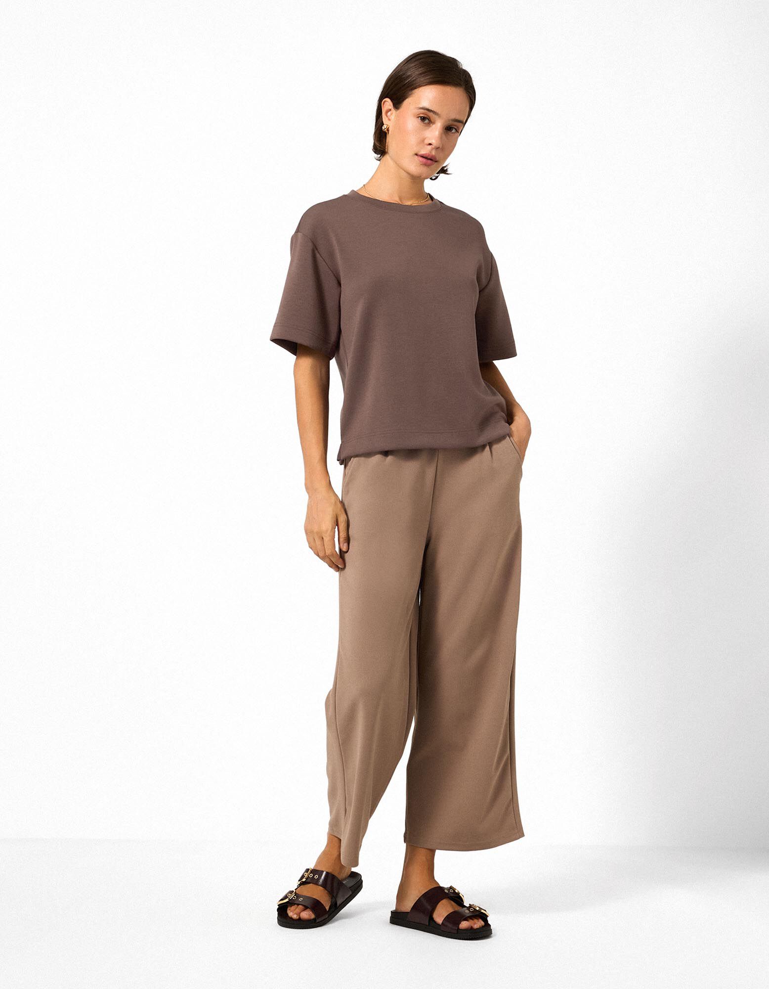 T-Shirt - Modal-Anteil - Braun