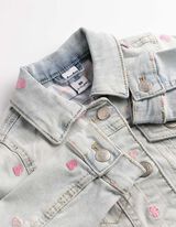 Jeansjacke - Stickereien - hellblau