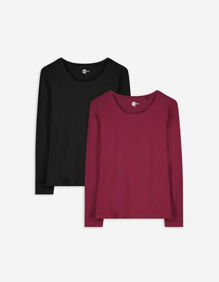 Tričko s dlh&yacute;mi ruk&aacute;vmi - balenie po 2 kusoch