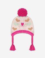 Muts met pompon - Koord - beige
