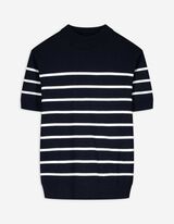 Strickshirt - Stehkragen - dunkelblau