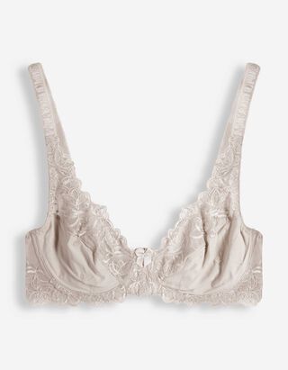 Soutien-gorge sp&eacute;cial t-shirt - Broderies - Beige