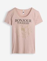 T-Shirt - Glitzerprint - Rosa