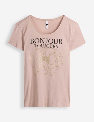 T-Shirt - Glitzerprint - Rosa