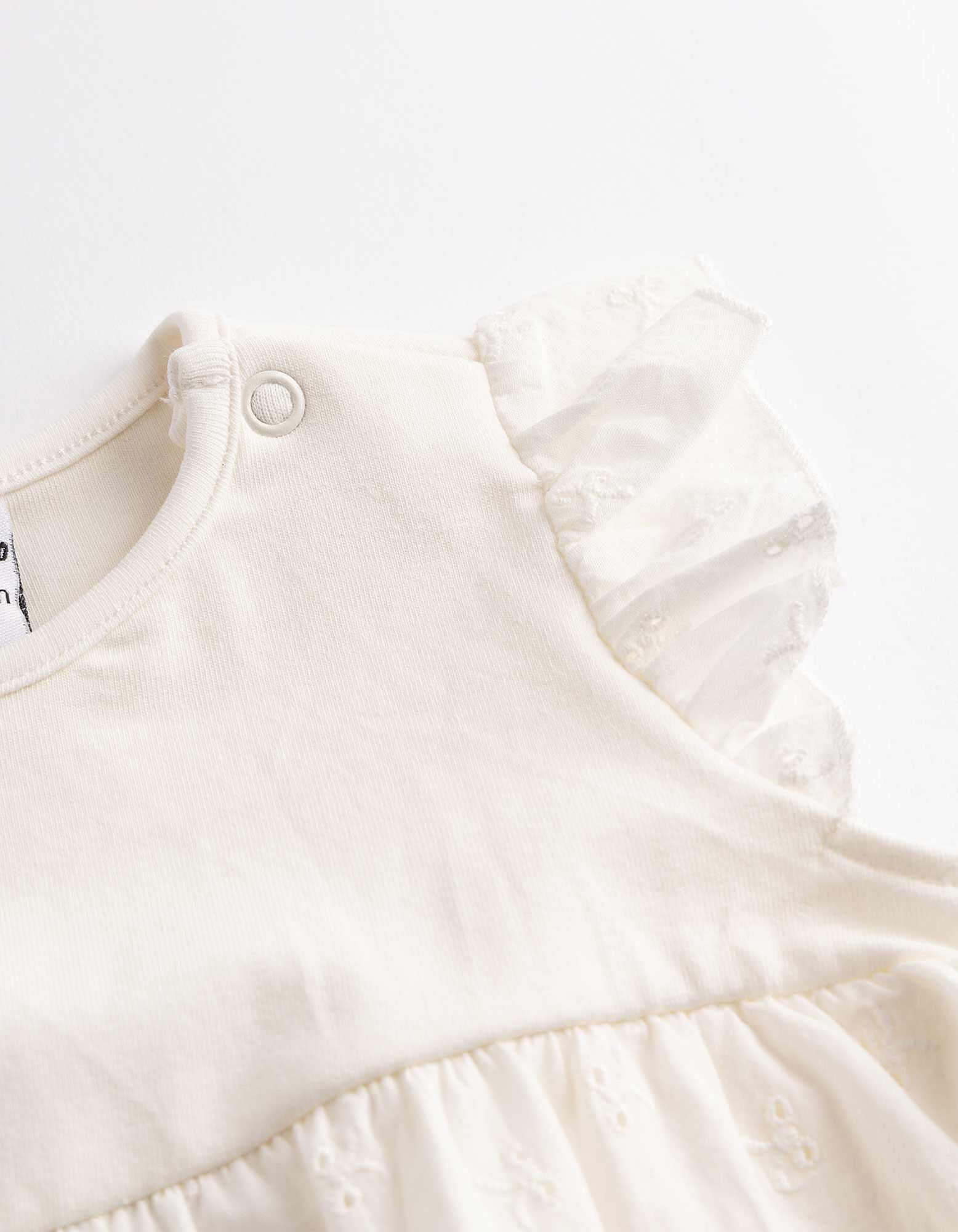 Body &agrave; manches courtes - Broderie anglaise - blanc