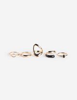 Ring - 5er-Pack - goldfarben