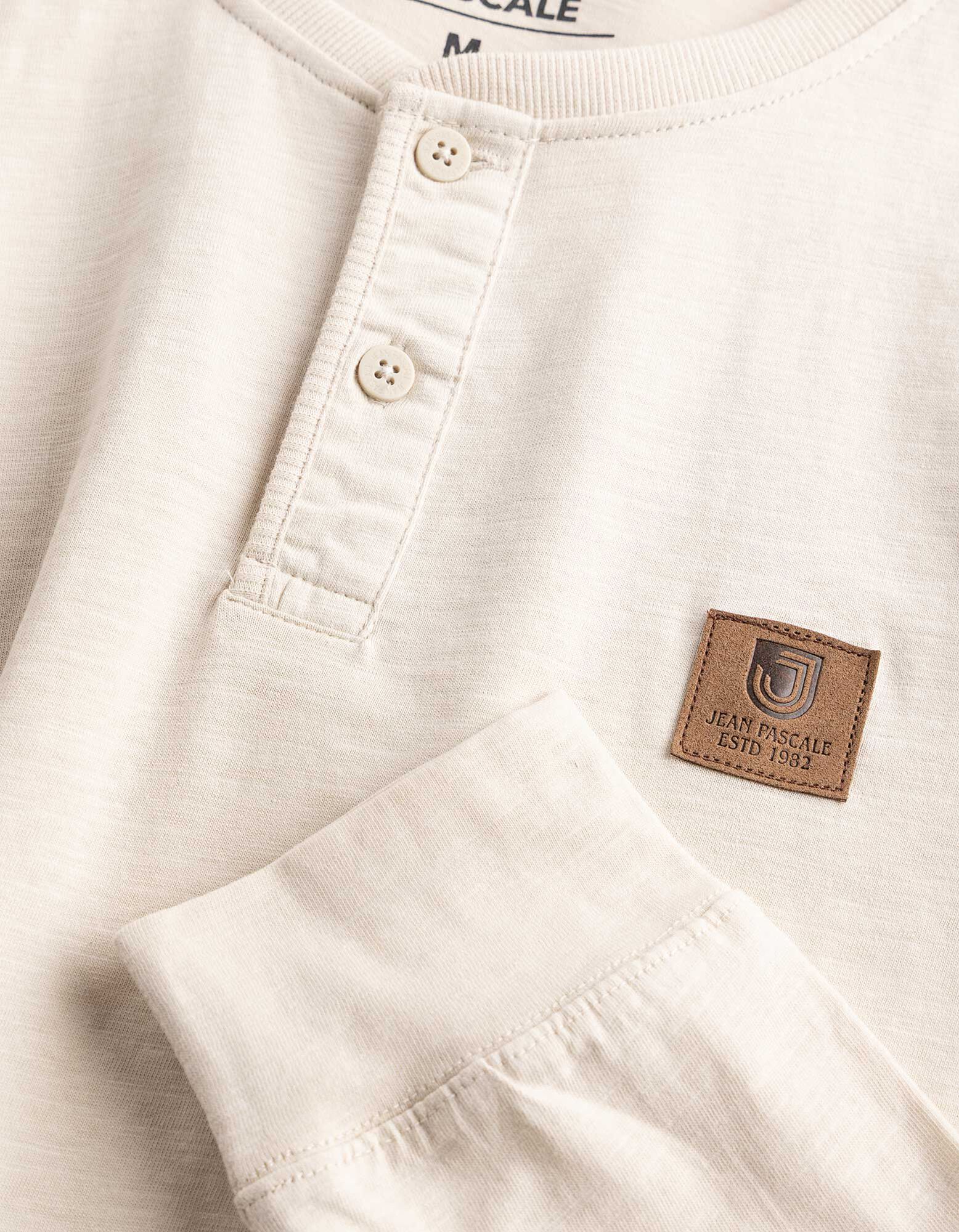 Langarmshirt - Aufn&auml;her - Beige