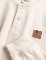 Langarmshirt - Aufn&auml;her - Beige
