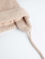 Bobble kepurė - vilnonis pamu&scaron;alas - smelio spalvos