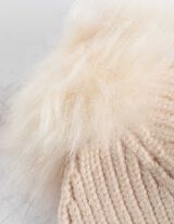 Čepice s bambulí - Jednobarevné - béžová