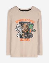 Langarmshirt - Halloween - beige