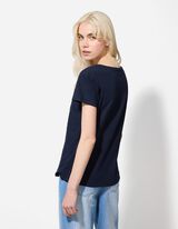 Póló - Csillámos nyomott minta - sotetkek