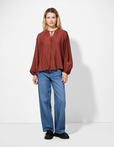 Blusa - Scollo a V - rosso