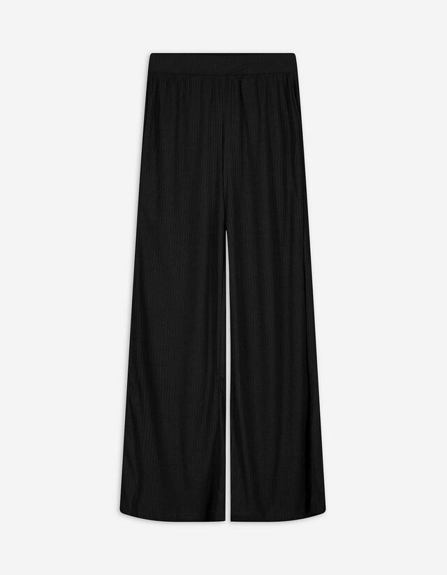 Pantaloni - Structură cu nervuri - Negru