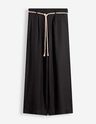 Culotte - Leinen-Optik - schwarz