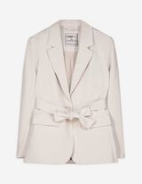 Blazer - Bindegürtel - beige