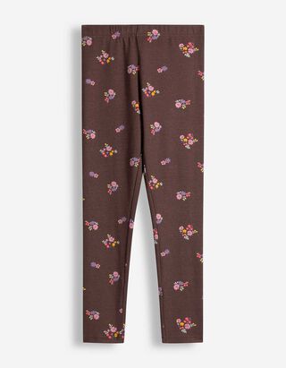 Leggings - Allover-Print - Braun