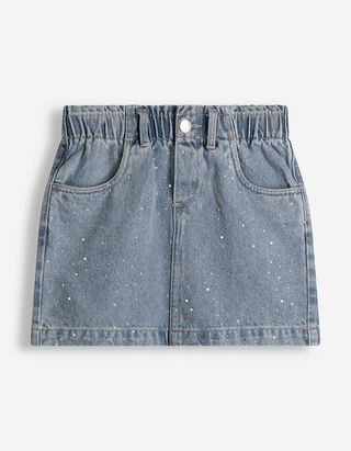 Jeansrock - Ziersteine - Hellblau