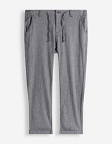 Chinohose - Leinen-Mix - dunkelblau