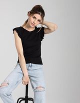 Felső - Trombita ujj&uacute; - fekete