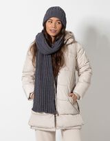 Pletená čiapka - Rebrový úplet - tmavoseda