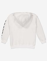 bluza z kapturem - nadrukowany przekaz - bialy