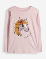 Langarmshirt - Print - Rosa