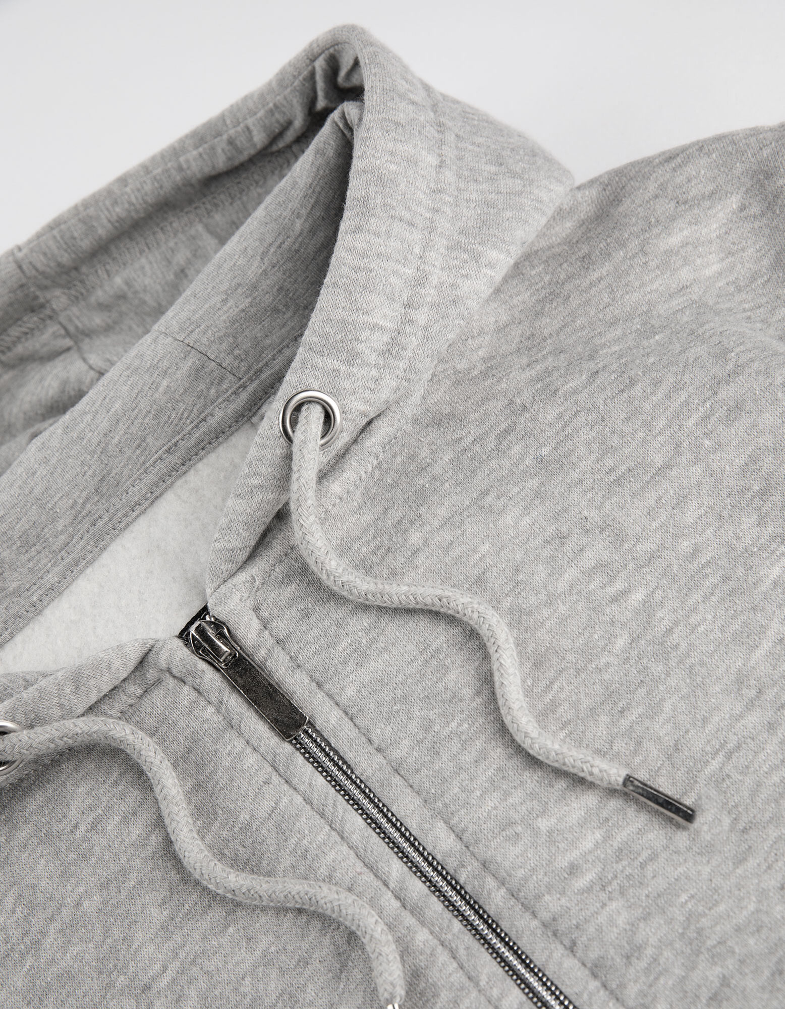 Veste molletonn&eacute;e - Capuche &agrave; cordon - Gris