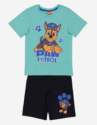 Ensemble pyjama (T-shirt et short) - La Pat' Patrouille - turquoise