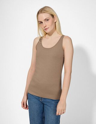 Top - Stretchanteil - braun