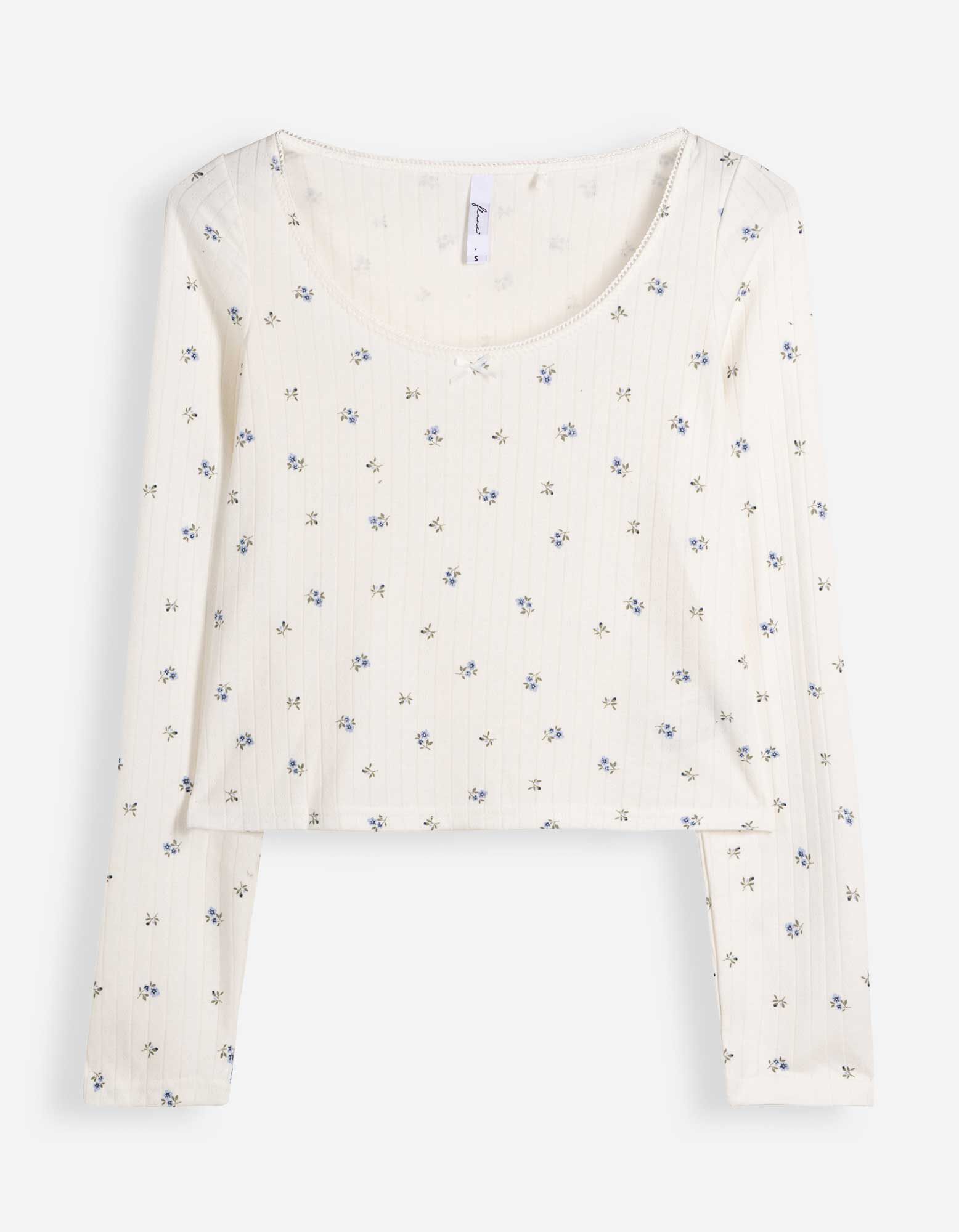 Pyjama Set aus Shirt und Hose - Strukturiertes Material - Off-White