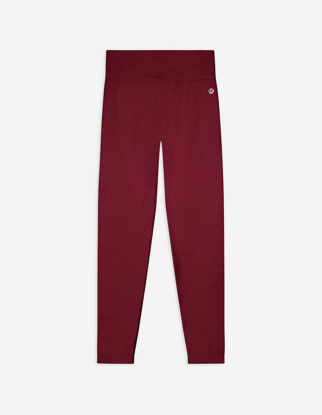 Leggings - Structură cu nervuri - Rosu inchis