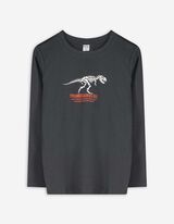 Langarmshirt - Print - dunkelgrau