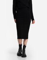 Dzianinowa spódnica - mieszanka wiskozowa - czarny