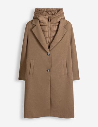 Mantel - Double-Layer-Look - Braun