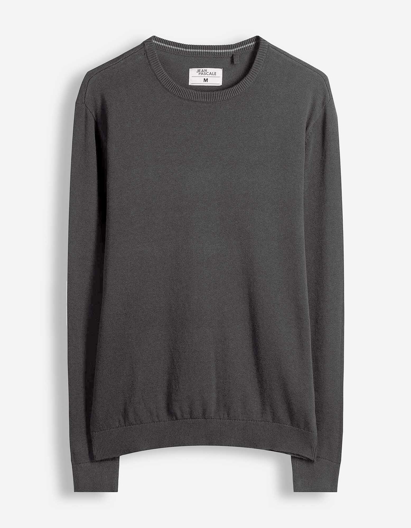 Pullover - Baumwoll-Mix - Dunkelgrau