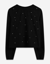 Tričko - Ozdobné perličky - cerná