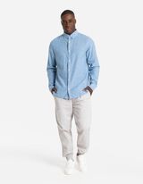 Košulja - Mješavina lana - svijetlo plava