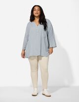 Bluse - Allover-Muster - t&uuml;rkis